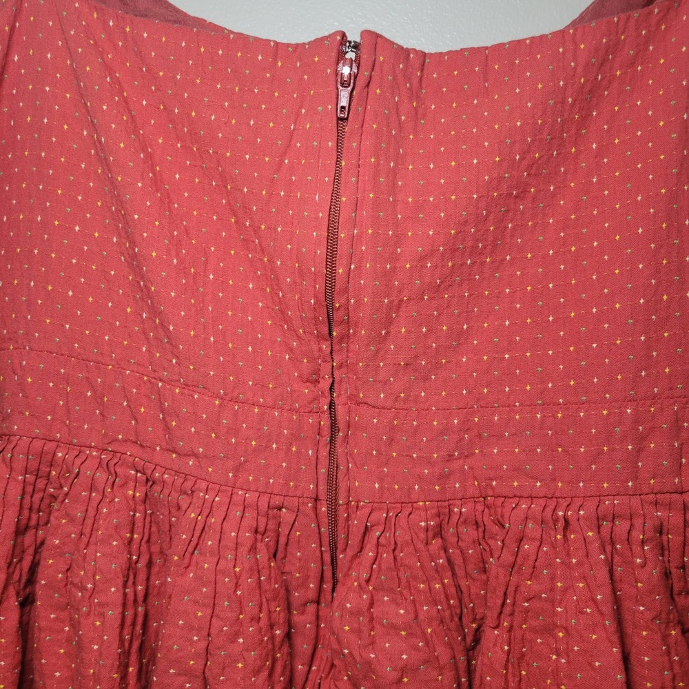 Modcloth Plus Size Sun Dress Burnt Orange Raised Polk a dot Womans' 26 - Picture 5 of 16